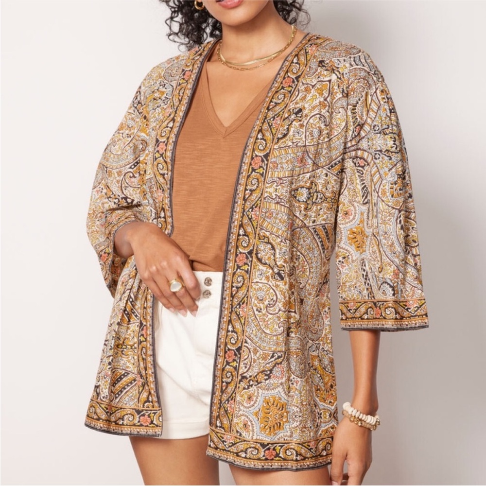 Cleobella Evereve Kaleidoscope Wrap Kimono Paisly Boho Festival Size XS/Small